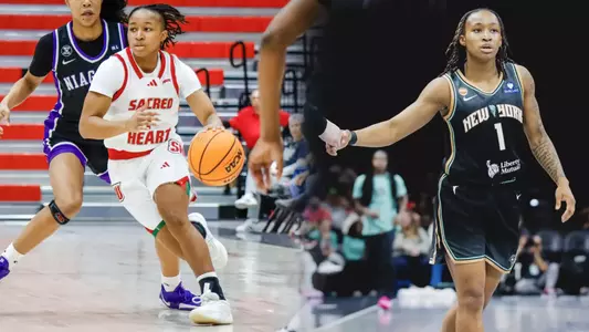 Combination Photo of Ny'Ceara Pryor from SHU & NY Liberty