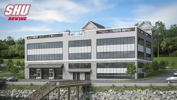Men's Rowing Announcement Graphic - New Boathouse Rendering