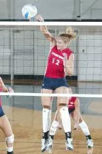 Volleyball Captures First Conference Win Over Racers Image