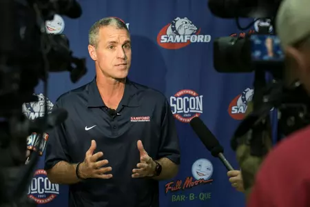 Head WBB Coach Mike Morris at the 2014 Media Day