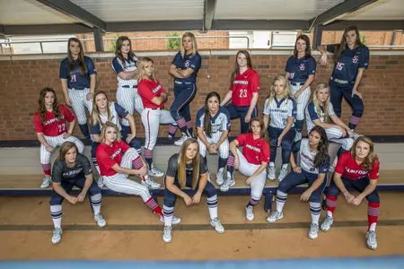 2017 Softball team in dugout