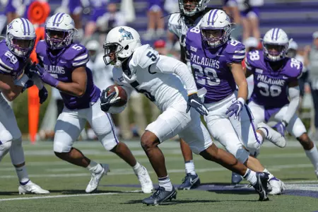 Montrell Washington at Furman 2021 spring