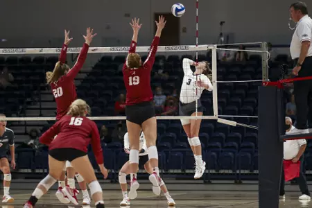 Samford Volleyball takes the court against Alabama on August 21, 2021 for their exhibition match.