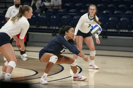 Samford Volleyball takes the court against Alabama on August 21, 2021 for their exhibition match.