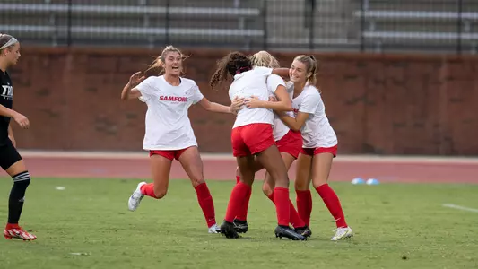 Soccer celebration vs Troy 2022 exhibition