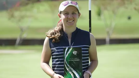 Gabi Nicastro with 2023 Hoover Invitational trophy
