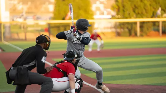 Baseball action shot at Jax State 2024