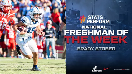 Brady Stober National Freshman of the Week graphic 10-20-25