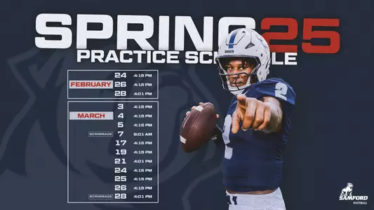 2025 FB Spring Practice Schedule graphic
