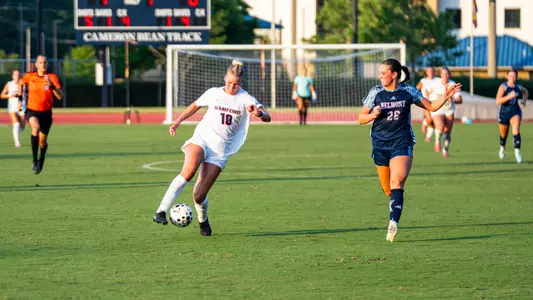 Samford Soccer win over Belmont 2-0 Sunday August 16, 2026