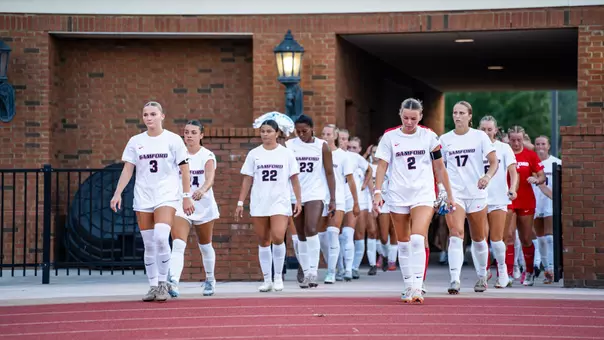 Soccer walking onto the field before Georgia State game 2026