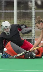 Shevaun Hayes made six saves in net for RU