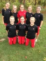 The Rutgers women's cross country team following the Paul Short Run.