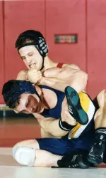 Tom Tanis became the seventh All-American grappler in RU history in 2002