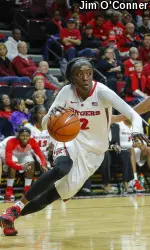 Kahleah Copper led RU with 17 points in the victory over Arkansas.