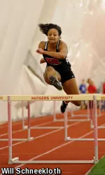 Kaprice James won the 60m hurdle title at the Metropolitan Championships