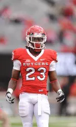 Former Rutgers cornerback Brandon Bing, who owns as a Super Bowl ring from his days as a practice player for the Giants, is now hoping to qualify as a sprinter for the 2016 Olympic Games.