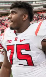 Darius Hamilton played in his 51st and final game for Rutgers (photo by Ben Solomon)