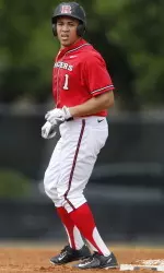 Jawuan Harris leads the Big Ten with seven stolen bases so far this season (photo by Joel Auerbach)
