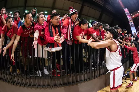 Baker with Fans Postgame