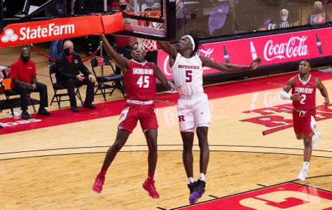 The Rutgers Scarlet Knights men’s basketball team take on Sacred Heart at the Rutgers Athletic Center in Piscataway, NJ on Wednesday night, November 25, 2020.(Ben Solomon/Rutgers Athletics)