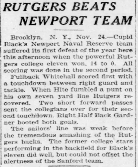 Rutgers Newport 1917 Ebbets Field