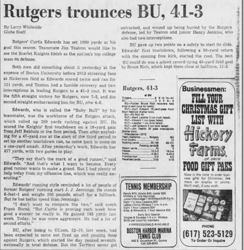 Rutgers Boston U 1975 Nickerson Field