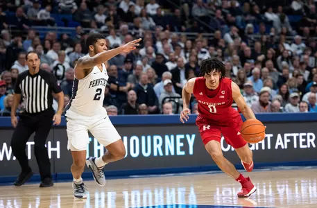 The Rutgers Scarlet Knights men’s basketball team take on the Penn State Nittany Lions at Bryce Jordan Center in State College, PA on Wednesday, February 26, 2020.(Ben Solomon/Rutgers Athletics)