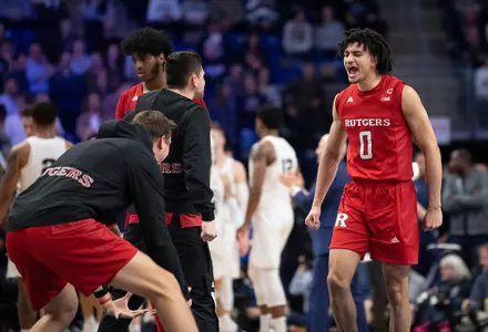 The Rutgers Scarlet Knights men’s basketball team take on the Penn State Nittany Lions at Bryce Jordan Center in State College, PA on Wednesday, February 26, 2020.
(Ben Solomon/Rutgers Athletics)
