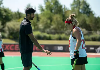 The Rutgers Scarlet Knights field hockey team take on Maine at Bauer Track & Field Complex on Friday August 30, 2019.(Ben Solomon/Rutgers Athletics)