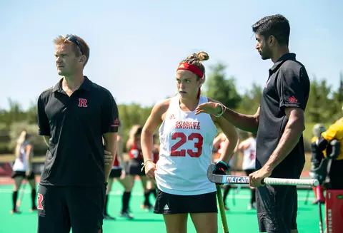 The Rutgers Scarlet Knights field hockey team take on Maine at Bauer Track & Field Complex on Friday August 30, 2019.(Ben Solomon/Rutgers Athletics)