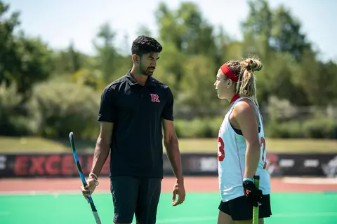 The Rutgers Scarlet Knights field hockey team take on Maine at Bauer Track & Field Complex on Friday August 30, 2019.(Ben Solomon/Rutgers Athletics)