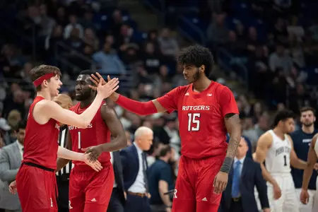 The Rutgers Scarlet Knights men’s basketball team take on the Penn State Nittany Lions at Bryce Jordan Center in State College, PA on Wednesday, February 26, 2020.
(Ben Solomon/Rutgers Athletics)