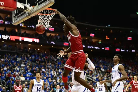 Cliff Omoruyi Dunks versus Seton Hall