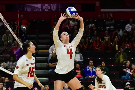 Lauren DeLo on the set at Jersey Mike's Arena vs. Michigan