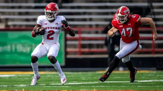 The Rutgers Scarlet Knights take on the Maryland Terrapins at Capital One Stadium in College Park, MD on Saturday December 12, 2020.(Ben Solomon/Rutgers Athletics)