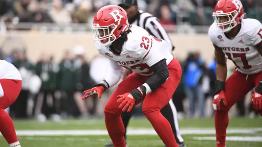Nov 12, 2022; East Lansing, Michigan, USA; During the game between Rutgers Scarlet Knights and Michigan State Spartans at Spartan Stadium. Credit: Tim Fuller-Rutgers Athletics
