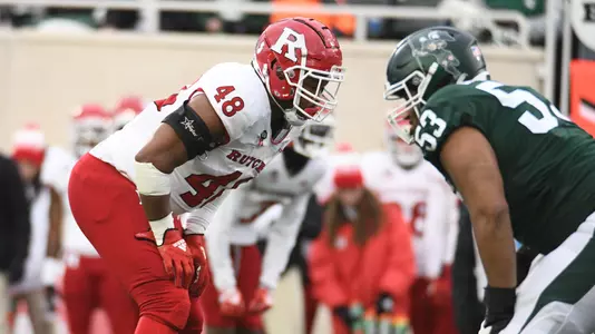 Nov 12, 2022; East Lansing, Michigan, USA; During the game between Rutgers Scarlet Knights and Michigan State Spartans at Spartan Stadium. Credit: Tim Fuller-Rutgers Athletics