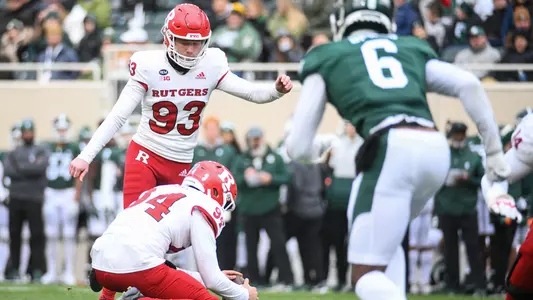 Nov 12, 2022; East Lansing, Michigan, USA; During the game between Rutgers Scarlet Knights and Michigan State Spartans at Spartan Stadium. Credit: Tim Fuller-Rutgers Athletics