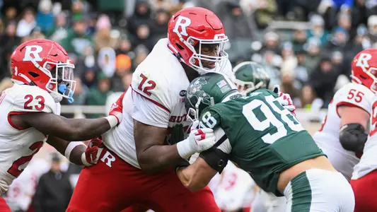 Nov 12, 2022; East Lansing, Michigan, USA; During the game between Rutgers Scarlet Knights and Michigan State Spartans at Spartan Stadium. Credit: Tim Fuller-Rutgers Athletics