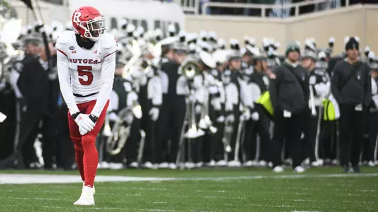 Nov 12, 2022; East Lansing, Michigan, USA; During the game between Rutgers Scarlet Knights and Michigan State Spartans at Spartan Stadium. Credit: Tim Fuller-Rutgers Athletics