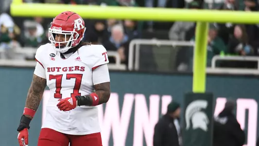 Nov 12, 2022; East Lansing, Michigan, USA; During the game between Rutgers Scarlet Knights and Michigan State Spartans at Spartan Stadium. Credit: Tim Fuller-Rutgers Athletics