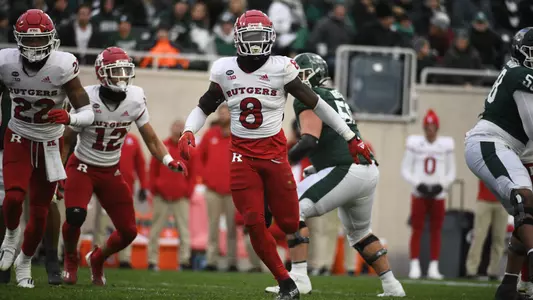 Nov 12, 2022; East Lansing, Michigan, USA; During the game between Rutgers Scarlet Knights and Michigan State Spartans at Spartan Stadium. Credit: Tim Fuller-Rutgers Athletics
