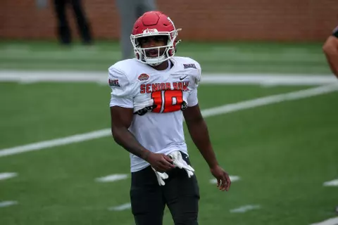 Bo Melton at 2022 Reese's Senior Bowl