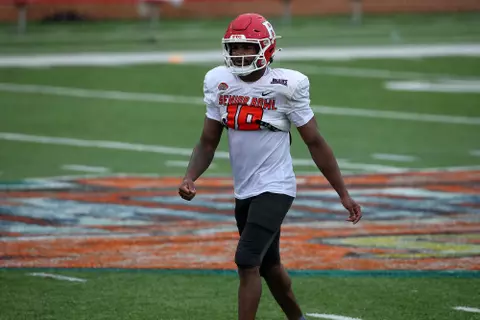 Bo Melton at 2022 Reese's Senior Bowl