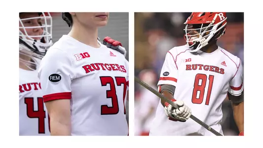 Lacrosse uniform patches honoring former Athletic Director Bob Mulcahy