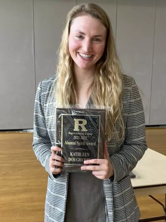 Katie Dougherty winner of the Alumni Spirit Award