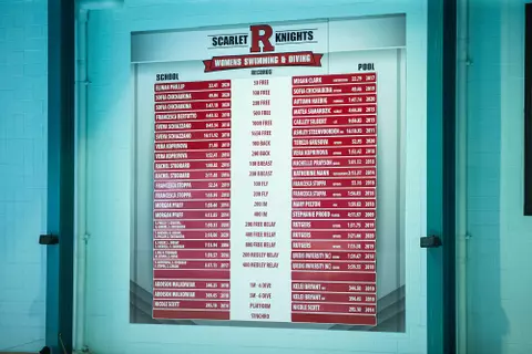 Swimming & Diving Record Board - Women