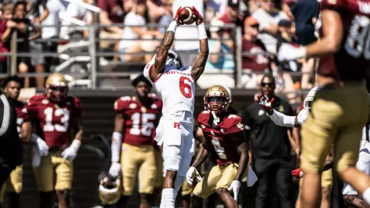 The Rutgers Scarlet Knights football team take on the Boston College Eagles at Alumni Stadium in Chestnut Hill, MA on Saturday September 3, 2022.(Ben Solomon/Rutgers Athletics)
