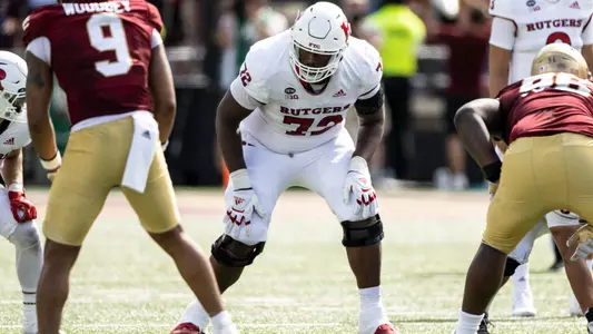 The Rutgers Scarlet Knights football team take on the Boston College Eagles at Alumni Stadium in Chestnut Hill, MA on Saturday September 3, 2022.(Ben Solomon/Rutgers Athletics)